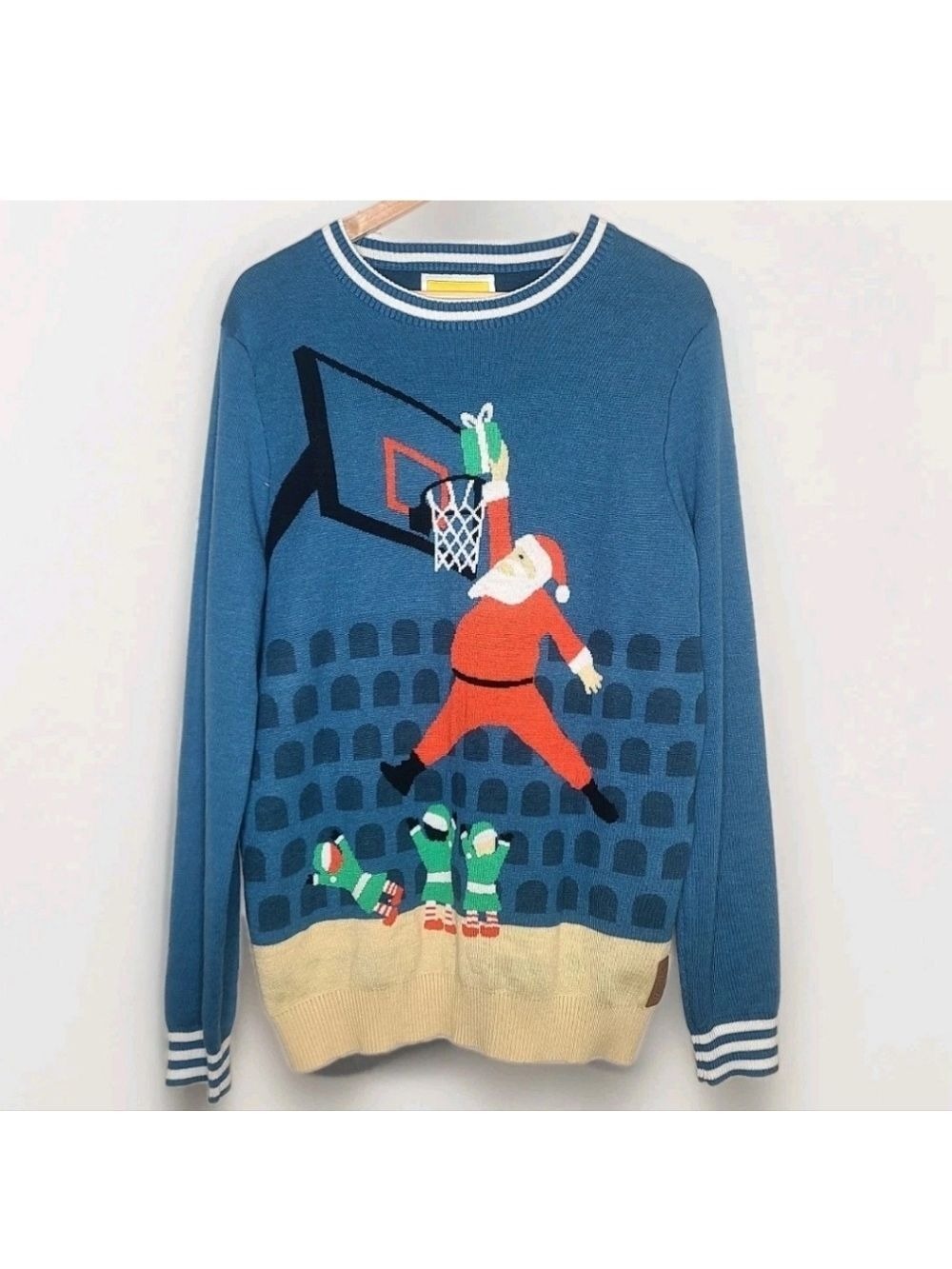 Tipsy Elves Slam Dunk Basketball Santa Jingle Baller Ugly Christmas Sweater XXL